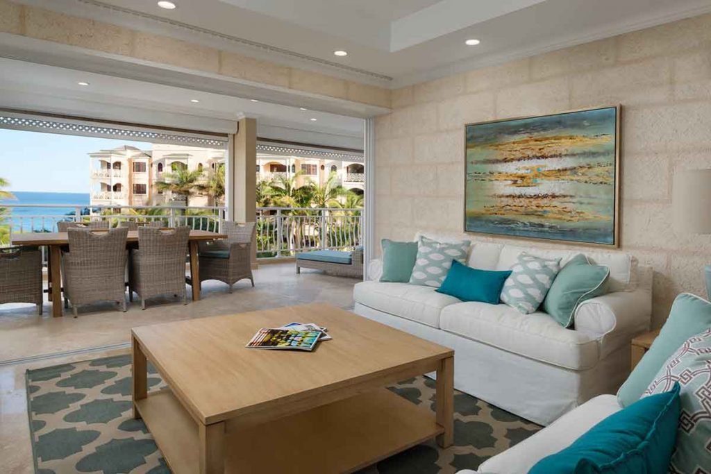 Living area at the Crane Resort and Residences in Barbados