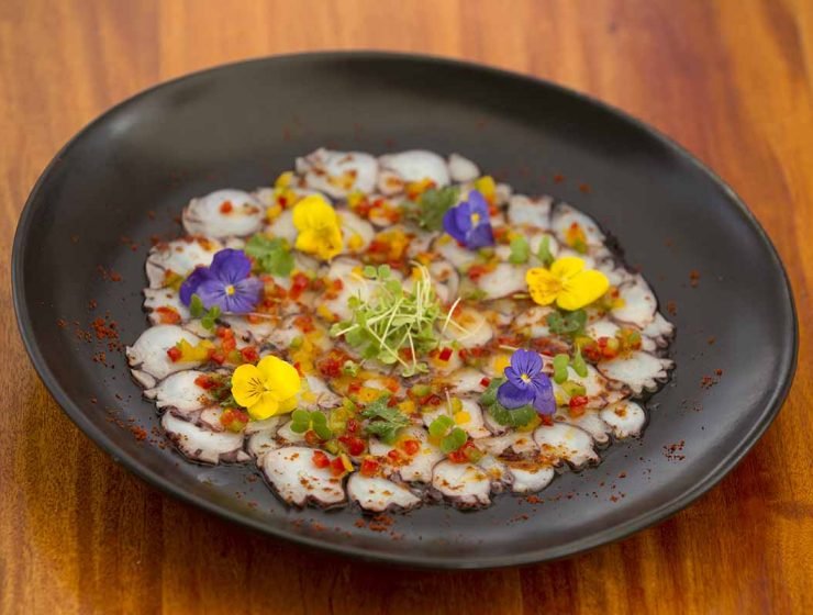 Octopus carpaccio at Nikki Beach in Barbados