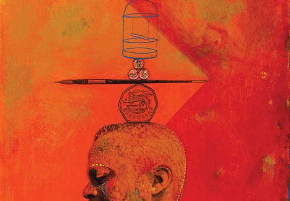 Abstract painting by Barbadian artist Kraig Yearwood