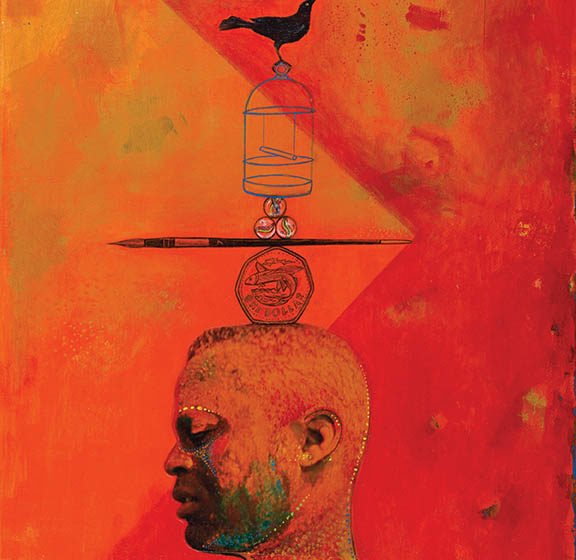 Abstract painting by Barbadian artist Kraig Yearwood
