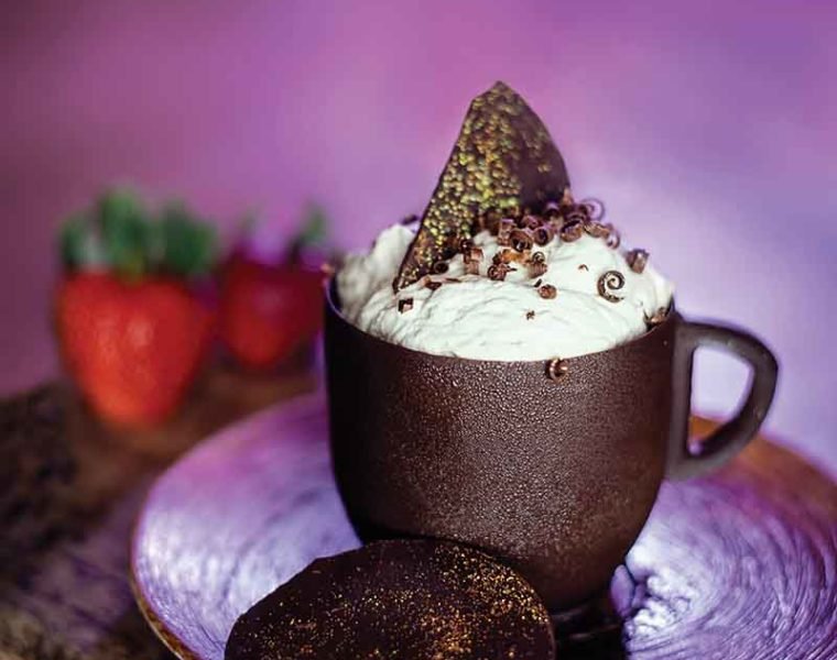 Chocolate cup dessert at Dockside 13/59 restaurant in Barbados