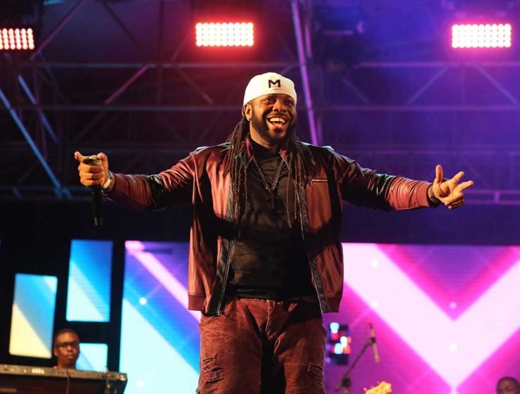 Mikey at Rise soca show in Barbados for Crop Over 2019