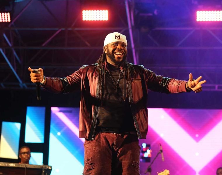 Mikey at Rise soca show in Barbados for Crop Over 2019