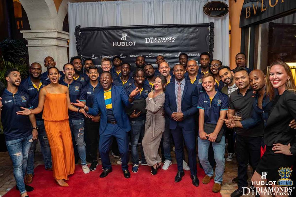 The Barbados Tridents Cricket Team teams up with Diamonds International and Hublot