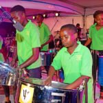 Boys performing steel pan
