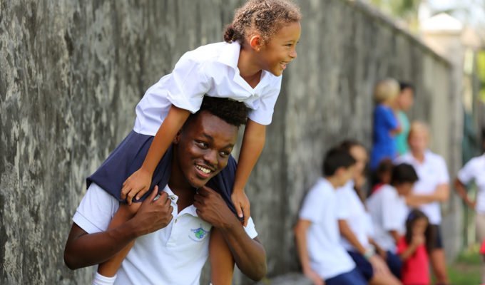 Students at Codrington School Barbados