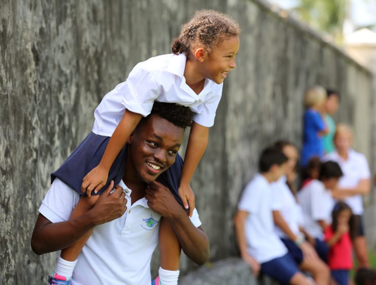 Students at Codrington School Barbados