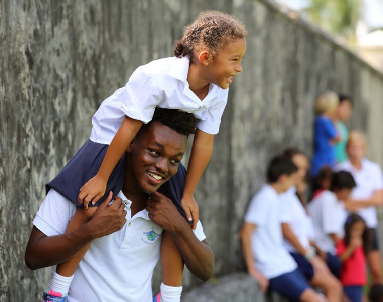 Students at Codrington School Barbados