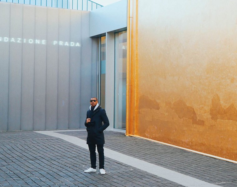 Barbadian photographer Alex Jackson at Prada fashion show