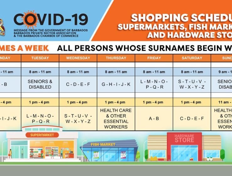 Coronavirus shopping schedule in Barbados